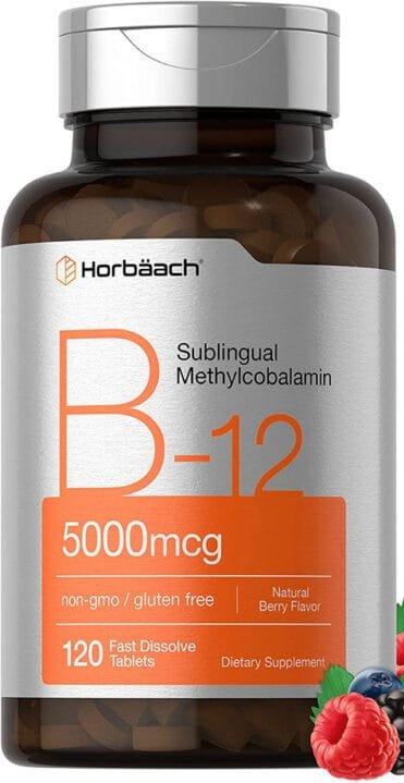 Horbaach B12 Sublingual Methylcobalamin 5000mcg | 120 Fast Dissolve Tablets